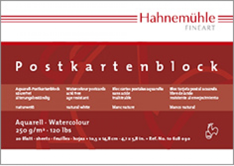 Postkartenblock Hahnemühle Aquarell 250g/m² rau